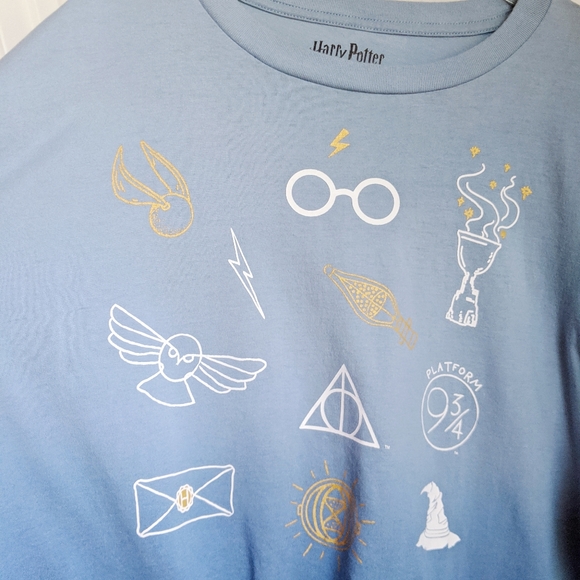 Harry Potter Dip Dye Tie Front Cropped Tie Tee XXL - Picture 4 of 8